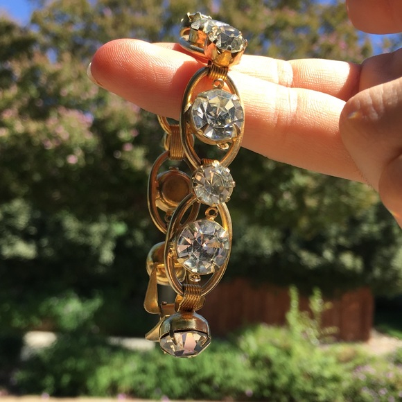 Gold & Rhinestone Bracelet. - Picture 3 of 3